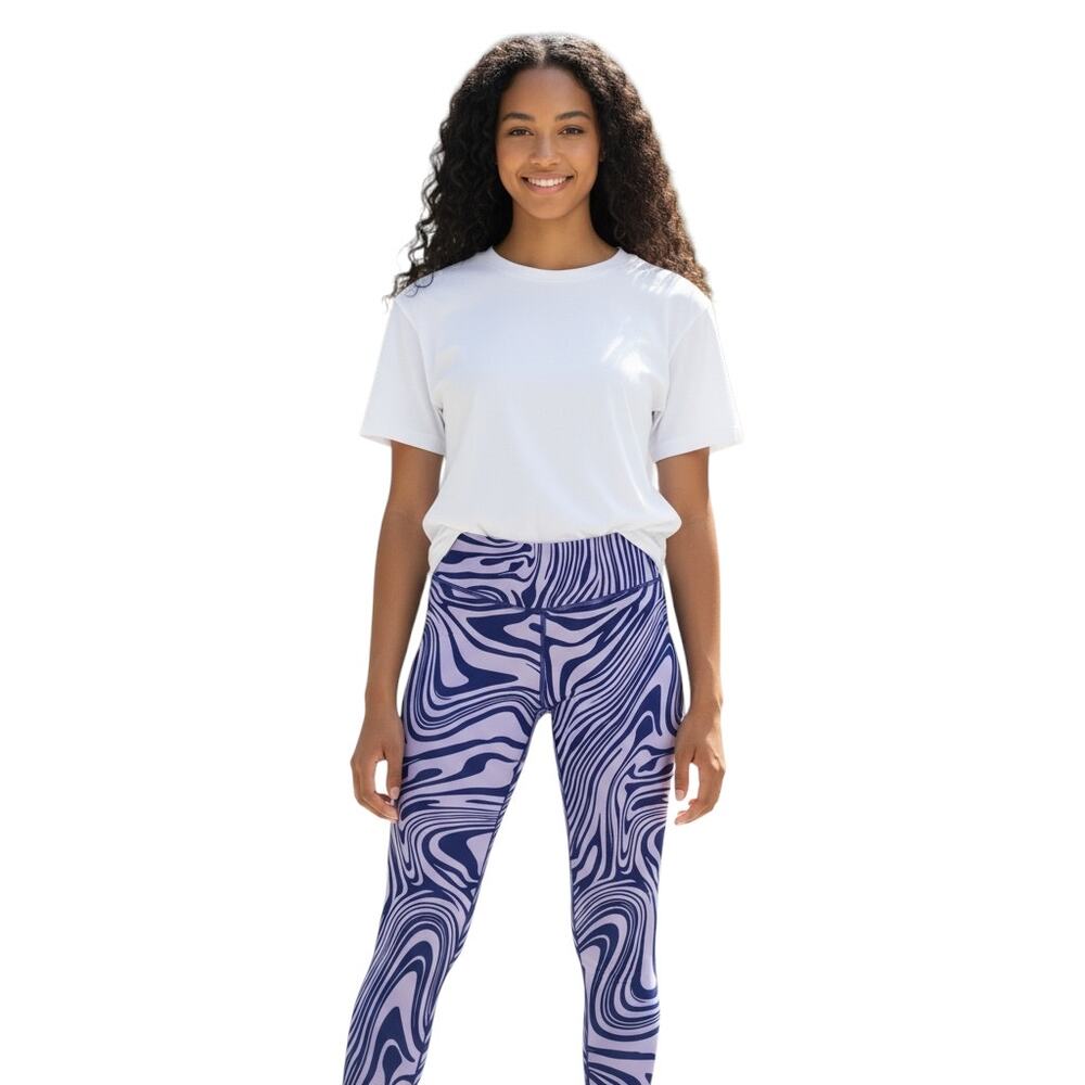 Vitality x Cosmopolitan Storm Women’s Leggings – Purple, White Marble Print, M